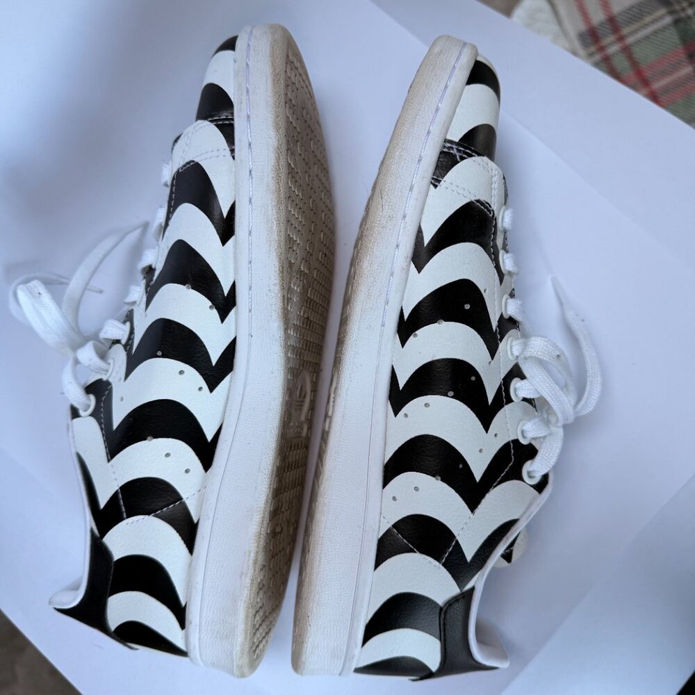 Adidas Marimekko Shoes Womens Size 9.5 Black White Art Sneakers Stan Smith - Picture 4 of 6